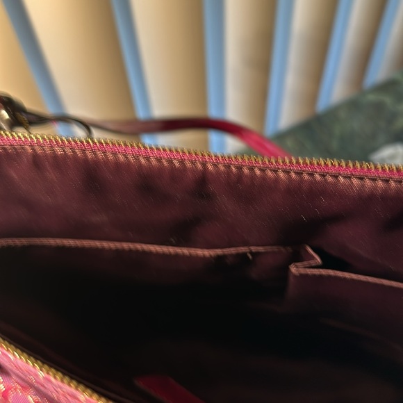 COPY - Coach hot pink signature tote part fabric part pattoned leather double h… - Picture 7 of 8